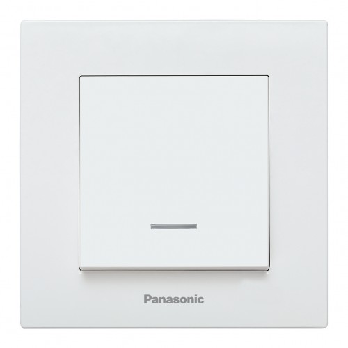 Выключатель 1-кл с индикацией (без рамки) белый Panasonic Karre plus (WKTT00022WH-BY)