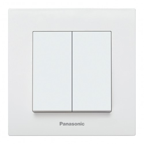 Выключатель 2-кл (без рамки) белый Panasonic Karre plus (WKTT00092WH-BY)