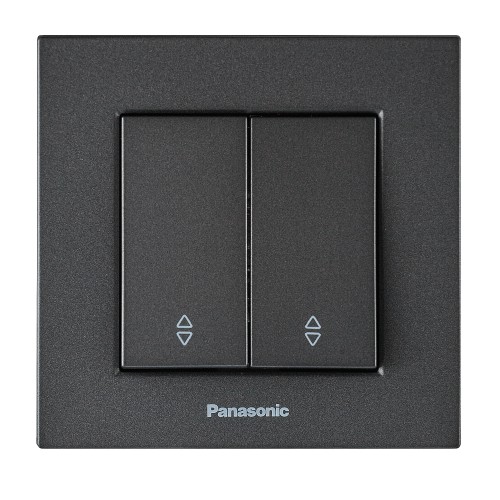 Выключатель 2-кл проходной (без рамки) дымчатый Panasonic Karre plus (WKTT00112DG-BY)