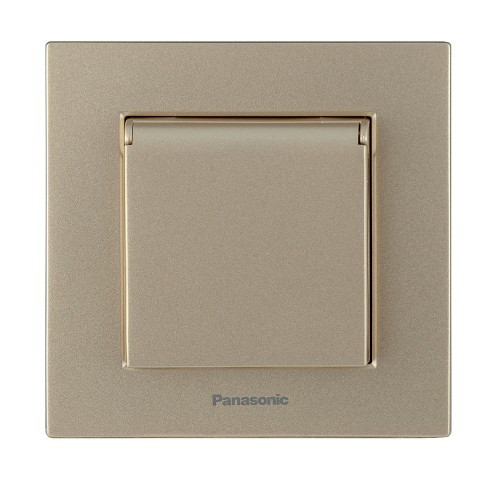 Розетка с крышкой (без рамки) бронза Panasonic Karre plus (WKTT02102BR-BY)