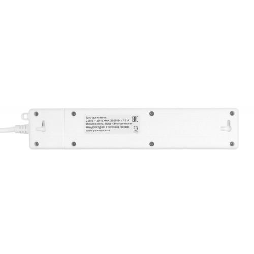Удлинитель PC 1,9м, 3р с/з, с вык.16А, 3USB, бел. PC-5-2M Power Cube     (PC-5-2M)