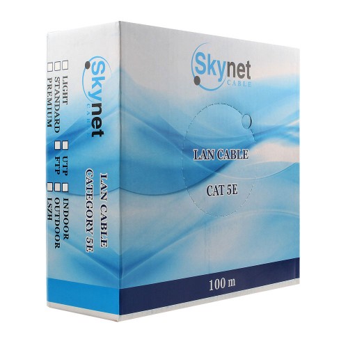 Кабель SkyNet Premium UTP indoor 4x2x0,51, медный, FLUKE TEST, кат.5e, однож., 100 м, box, серый SkyNet     (CSP-UTP-4-CU/100)