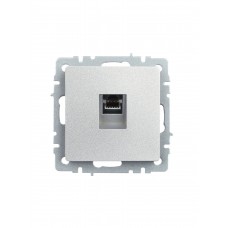 Розетка компьютерная RJ45 кат.5E РК10-БрА алюминий IEK
