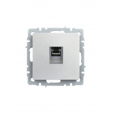 Розетка компьютерная RJ45 кат.5E РК10-БрА алюминий IEK